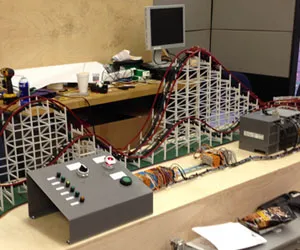 A miniature, fully functional roller coaster